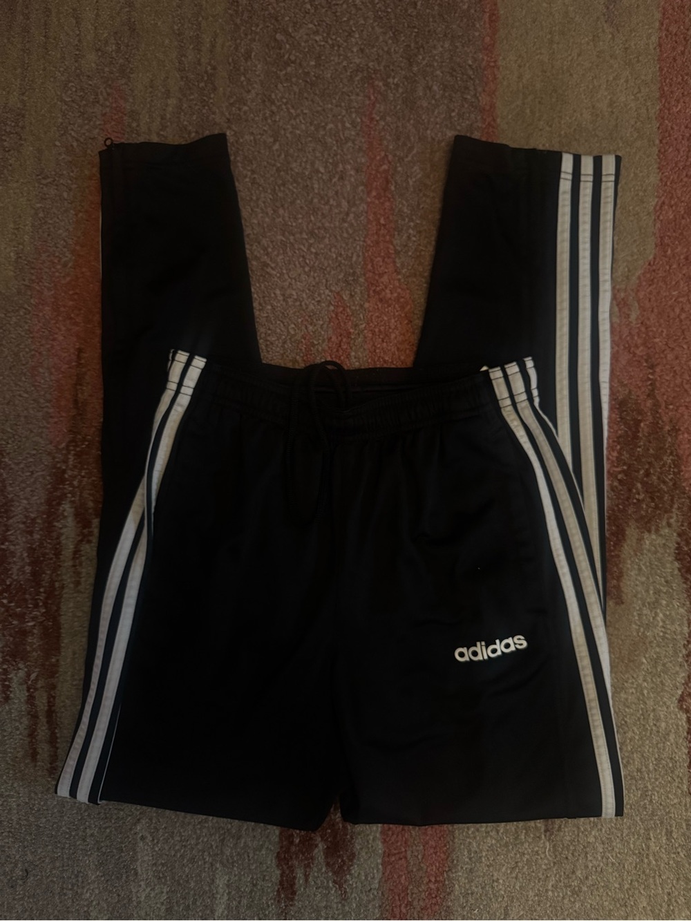 adidas Black Jogger Pants with White Three-Stripes